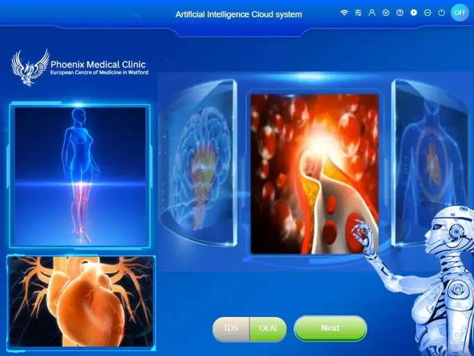 AI Health Scanner view, Phoenix Medical Clinic Watford